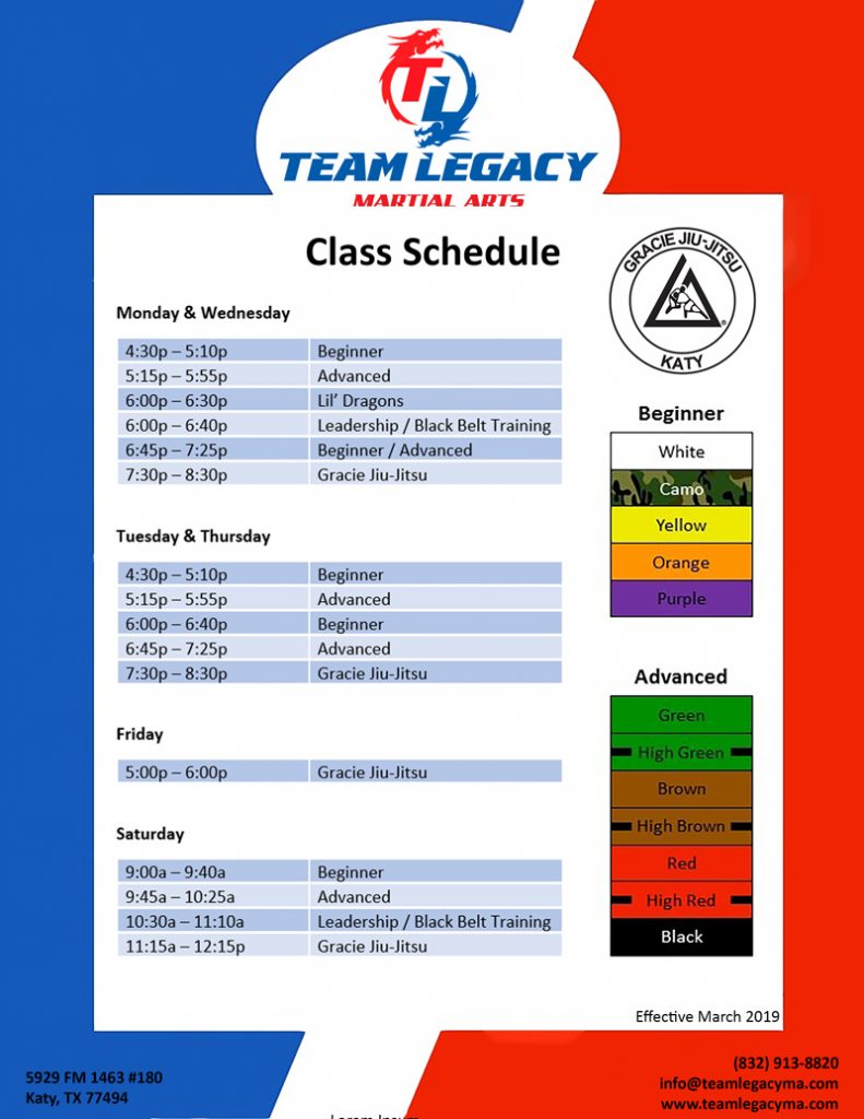 Martial Arts Class Schedule – Martial Arts Classes Karate School near